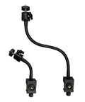 Two Flex Gooseneck C Clamps with 1/4-20 Threads showing adjustable arm and 360 degree rotation.