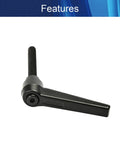 M8 x 60mm Adjustable Clamping Lever Handle Aluminum Alloy Durable Black Finish For Machinery Welding And Printing Equipment Workhorse Grip Heavy-Duty Rust-Resistant Set Of 5, side view