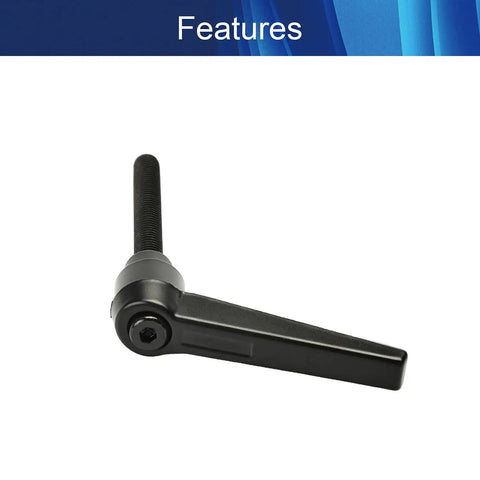 M8 x 60mm Adjustable Clamping Lever Handle Aluminum Alloy Durable Black Finish For Machinery Welding And Printing Equipment Workhorse Grip Heavy-Duty Rust-Resistant Set Of 5, side view
