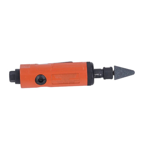 Real Deal Air Die Grinder Kit With No Sweat Comfort Ergonomic Grip And Super Low Noise Operation, Lightweight Pneumatic Power Tool For Auto Repair And Custom Crafts, Built Tough For Daily Workshop Hustle, side view with grinding tip.