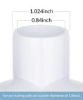 Close-up of Half Inch 3 Way PVC Pipe Fittings For DIY Furniture, white connector showing dimensions 0.84 inch pipe OD, furniture grade.