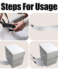 Image showing steps to use Heavy Duty Appliance Moving Sliders for Furniture, 660 Pound Capacity, including pull strap setup.