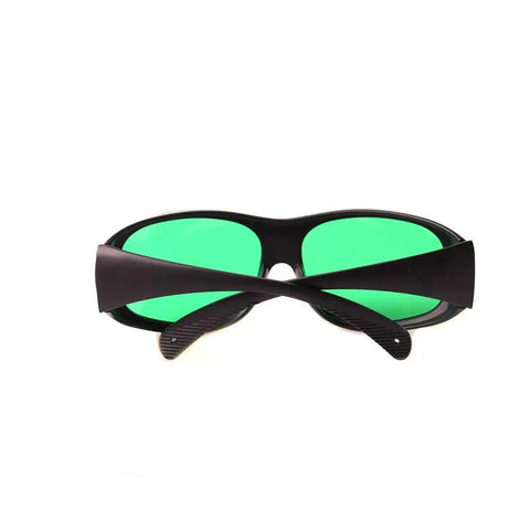 Heavy Duty Laser Protective Glasses Provide Knockout Eye Defense For Red Semiconductor Projects And Nd Yag Workshops With Straight Up Comfort Seal Optical Density Filter, front view.