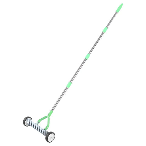 15 Inch Roller Dethatcher Rake With Ergonomic Handle For Lawn Aeration And Thatch Removal Carbon Steel Tool for deep soil loosening