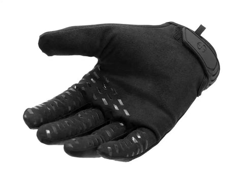Core Patrol Gloves For Men Lightweight And Grippy Durable Work Gloves With Touchscreen Compatibility For Precise Control And Everyday Use Comfortable Fit Black Large showing left glove palm with enhanced grip texture for durability and control.