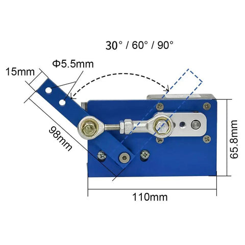 Side view of 12V Linear Actuator With 90 Degree Stroke And 110 RPM No Load Speed 0.67 Kgcm Torque DC Worm Geared Motor