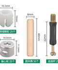 Stainless Steel Dowel Pin Shelf Support Kit With 25 Cam Fittings 25 Preinserted Nuts 25 Wooden Dowels And 50 40mm Dowels For Quick Durable Furniture Assembly, cam nut and 40mm dowel parts