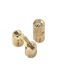 Hidden Barrel Hinges 2 Pack with Gold Copper Finish, Adjustable 8mm to 18mm, Concealed Mounting Hardware, Easy Install, Corrosion Resistant