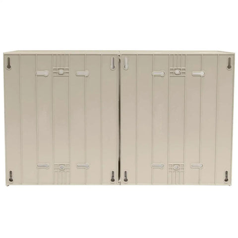 Back view of Tilt View Plastic Storage Cabinet With Two Tilt Out Bins For Home Office And Workshop Clear Parts Organizer