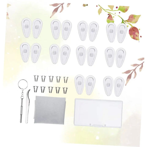 Glasses Nose Pads Replacement Kit With Multifunctional Screwdriver Tool for Easy Eyewear Repair Snug Fit