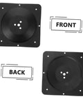 Black Iron Table Leg Connector Bracket With Screws For Furniture Repair Angled Mounting Plate showing front and back views.