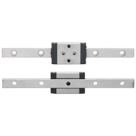 Two views of Compact Linear Guide Rail With Slider Block Carriage 75mm Stainless Steel 440C CNC Linear Motion System For Precision Equipment