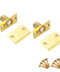Magnetic Closet Door Latch Set Gold Finish With Solid Brass Body And Stainless Steel Striking Plate For Concealed Pantry Locks