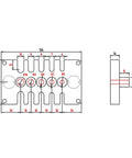 Technical diagram of 3 In 1 Woodworking Drill Guide And Punch Positioner With Pro Grade Precision Aluminum Alloy Dowel Jig, dimensions labeled