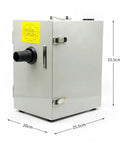 Heavy Duty Lab Vacuum Dust Extractor Boasting A Badass 550W Double Impeller Motor And Digital Display side view with dimensions 20x25.5x33.5 cm.