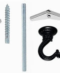 Heavy Duty Swag Ceiling Hooks With Hardware For Hanging Plants Chandeliers Wind Chimes And Ornaments, 55mm And 2.17 Inches Metal Ceiling Hooks