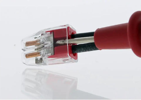 Push-In Wire Connectors Assorted Pack 2-Port 3-Port 4-Port 75 Pieces No-Twist Design in use with wires and clear shell