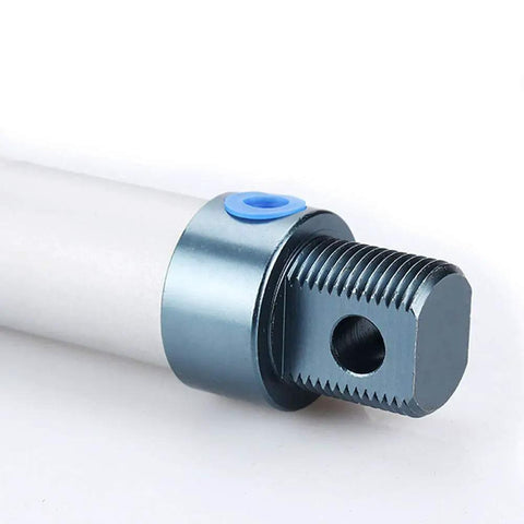 Close-up of Mini Pneumatic Air Cylinder 25mm Bore 100mm Stroke Dual Action With Screwed Piston Rod One Eighth NPT Port