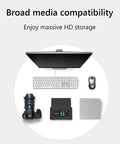Sleek No Hassle USB 3.0 To Sata Hard Drive Enclosure Dock For 2.5 And 3.5 Inch Drives Featuring Hot Swap Convenience And A Straight Plug Desktop Storage Solution with computer setup.
