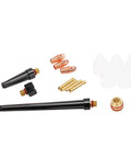 Upgrade Your TIG Game With This Premium WP9 20 Argon Welding Torch Kit featuring glass nozzles, brass tips, and tungsten clamps.