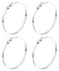 Four Pack Adjustable Hose Clamps 6.1 To 7 Inch 304 Stainless Steel Worm Gear With Easy Turn Key