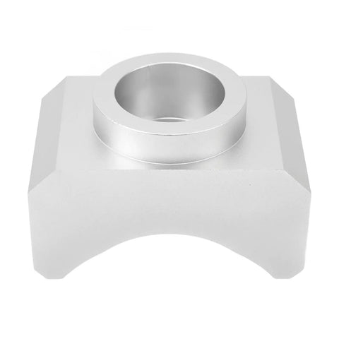 Heavy Duty Jack Axle Adapter Lifting Saddle For Portable Lifts Billet Aluminum Hydraulic Jack Adapter, silver front view