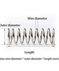DIY Stainless Steel Compression Springs Kit 304 Grade With 0.8 To 1.0mm Dia And 305mm Length, showing dimensions wire and outer diameter