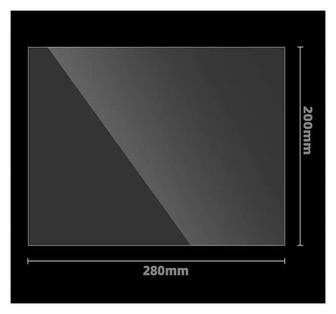 Heavy Duty Pfa Build Film For Crisp Resin Prints Reusable Vat Bottom Liner 280 By 200 Mm Fits Saturn 2 And Ultra Series Lcd 3D Printers With A Breeze Cleanup, showing the dimensions.