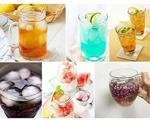 Various drinks in glasses with ice made by Compact Electric Ice Cube Maker Countertop Portable Machine That Blasts Ice In Six Minutes Flat With Ultra Quiet Operation Food Grade Abs Build Hassle Free Lifestyle Total Kitchen Flex For Home.