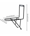 Front Fork Rack For Bikepackers And Commuters, Lightweight And Sturdy Cargo Carrier Built From Steel Or Aluminum, side view with dimensions