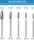 Savage Sharpness Hss Wood Carving Tool Kit For Rotary Tool With Five Precision Drill Bits, size info and compatibility details.