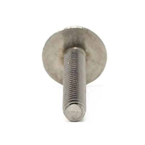 Close-up of Top Shelf 18 8 Stainless Steel Hurricane Sidewalk Bolt, 1 inch long with Phillips flat combo head.
