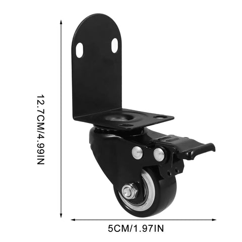2 Inch Swivel Caster Wheels With Side Mount Hardware Glides Smooth As Butter For Cabinets Drawers And Shop Carts Quiet Polymer Rollers Built Tough To Last side mount black wheel with flat plate dimensions