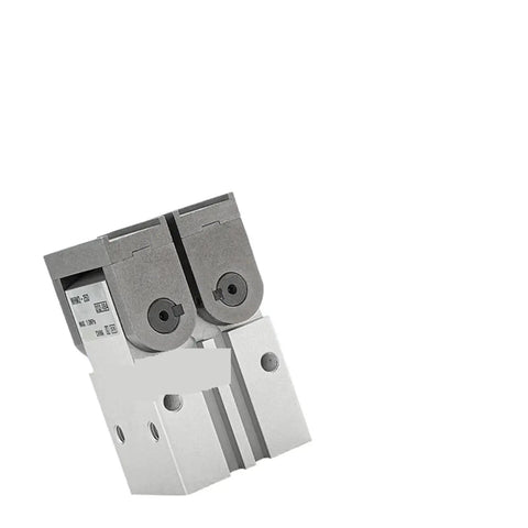 Top Shelf Heavy Duty Pneumatic Finger Cylinder Featuring A Smooth 180 Degree Swing Arm For No Sweat On Off Control Quick Mount And Solid Mechanical Block, gray aluminum actuator arm.