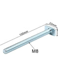 Heavy Duty M8 T Slot Track Jig Fixture component with 100mm M8 threaded screw and dimensions for precise positioning rail.