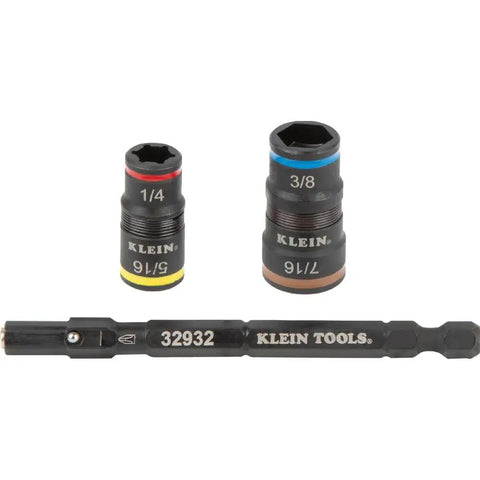 Compact 3-Piece Tool Set With Mini Ratchet, 12-In-1 Stubby Multi-Bit Driver, And 5-In-1 SAE Socket Kit, Color-Coded, Impact Rated