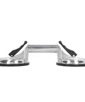 Heavy Duty 80KG Suction Glass Plate Lifter With Single Hand Operation For Moving Mirrors Tiles And Glass Slabs Using Solid Aluminum Alloy Build, front view showing suction cups and handle.