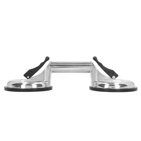 Heavy Duty 80KG Suction Glass Plate Lifter With Single Hand Operation For Moving Mirrors Tiles And Glass Slabs Using Solid Aluminum Alloy Build, front view showing suction cups and handle.