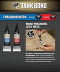 Removable Gel Threadlocker For Metal Fasteners And Bolts, Medium Strength, No Drip Formula, Removable With Hand Tools