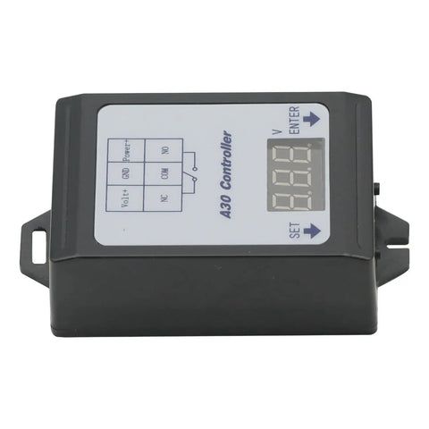 Rock Solid Dc Voltage Monitor Module With Crisp Led Display And Dependable Relay Controller For Straight Up Over Undervoltage Protection And Slick Quick Hookup, black control box, bright LED, 0-99.9V.