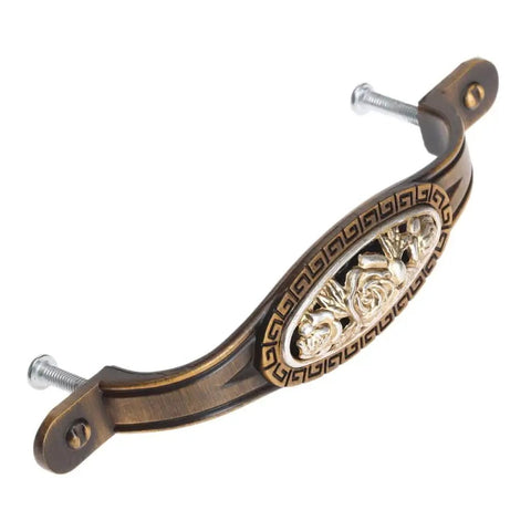 Rose Carved Door Handle For Cabinets And Dressers, Dope Antique Style Metal Cabinet Pull, Lightweight Alloy, Easy Install