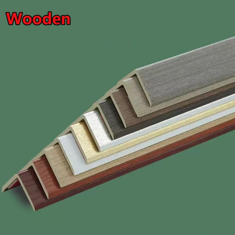 Two Pack Wood Grain Wall Corner Protector Self Adhesive L Molding Guards For Wall Door Window And Furniture Black 150 Cm Long
