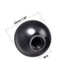 Phenolic Ball Knob Set, M10 Female Thread, 32mm Diameter, Smooth Rim, Black Plastic Machine Handle For Lawn Mowers And Gym Gear, Rock Solid Grip, 2 Pack
