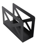 Black metal Storage Letters Sorter with cutout envelope design, perfect for home office desk organization, holding letters and documents.