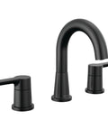 Flute Bath Faucet In Matte Black With High Arc Spout For Three Hole Six To Sixteen Inch Installations, ADA Compliant, WaterSense Labeled