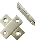Tough Heavy Duty Magnetic Door Catches Grip Em Solid So You Can Kick The Banging Habit And Keep Cupboards Shut Tight All Day Long Plus Enjoy A Sleek Hidden Setup That Looks Totally Awesome In Your Kitchen Or Closets Set Of Two Pieces, showing nickel plated iron latches and receiver.