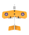 Yellow Retro Biplane RC Plane For Kids And Adults With Two Point Four GHz Remote Control Auto Balance Gyro, top view