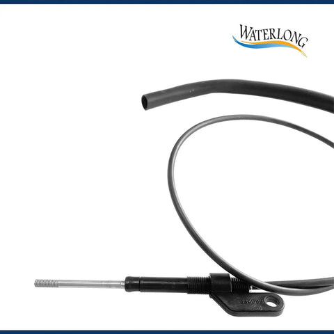 Throttle Cable Replacement For Johnson Outboard Motors 15HP 40HP 50HP 55HP - Easy Install, OEM 5007771 Compatible, black cable detail
