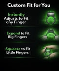Finger Light Wearable Led Flashlight adjusts 20-30mm for hands free illumination, perfect for night hiking camping DIY