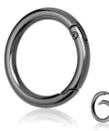 1 Inch Metal Spring O Ring Clip Keychain Set With Round Carabiner Clips Snap Hooks For Purses Bags Lanyards Paracord DIY Leather Projects Black